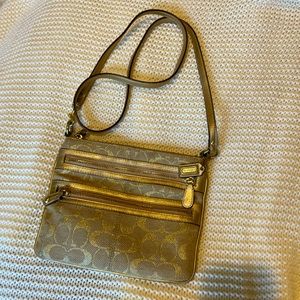 Gold Coach Cross Body Bag